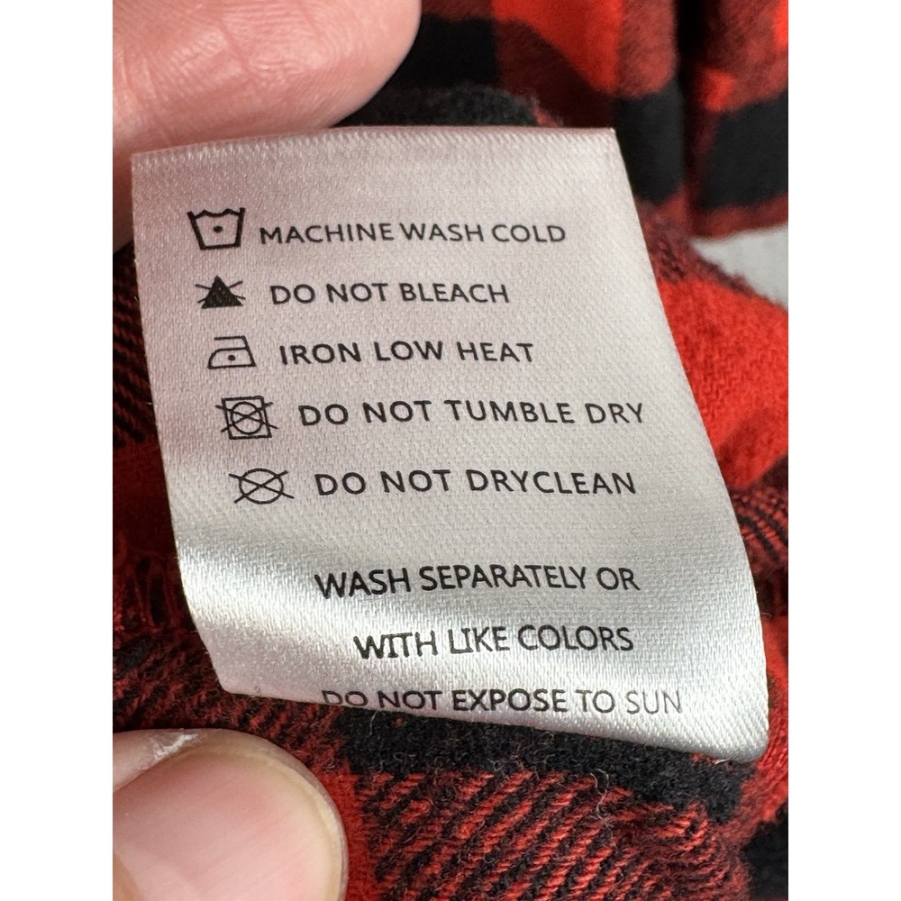 Latuza Buffalo Plaid‎ Flannel Nightgown Dress Red Black Cotton Medium - Picture 11 of 14